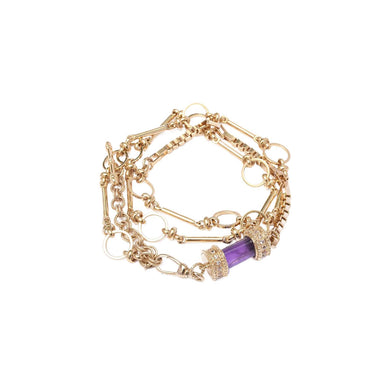 DEVA Collier, Bracelet multi-tours Améthyste