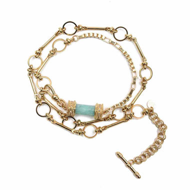DEVA Bracelet multi-tours et Collier Amazonite