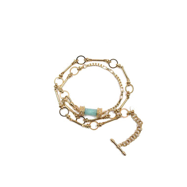 DEVA Bracelet multi-tours et Collier Amazonite