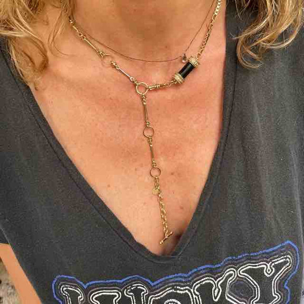 DEVA Collier, Bracelet multi-tours Onyx Noir