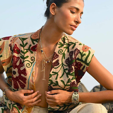 DEVA Collier, Bracelet multi-tours Onyx Noir