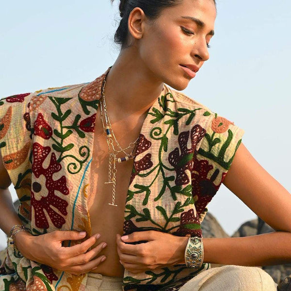 DEVA Collier, Bracelet multi-tours Onyx Noir