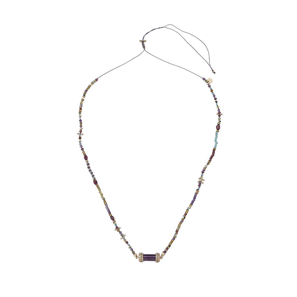 DEVA Collier Perlé Améthyste, Grenat, Apatite