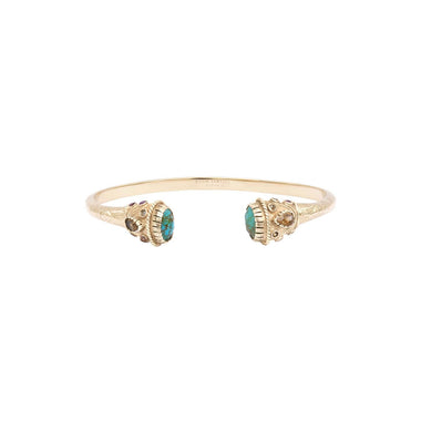 RAJAH Turquoise Bangle Bracelet – 24k Gold-Plated