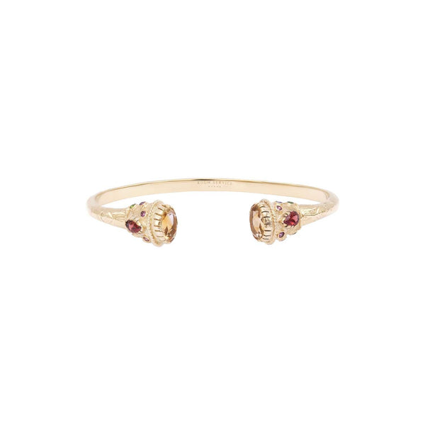 RAJAH Citrine Bangle Bracelet – 24k Gold-Plated