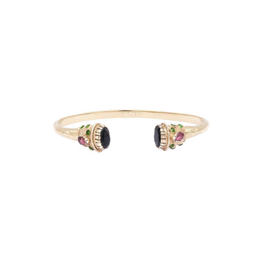 RAJAH Onyx Bangle Bracelet – 24k Gold-Plated