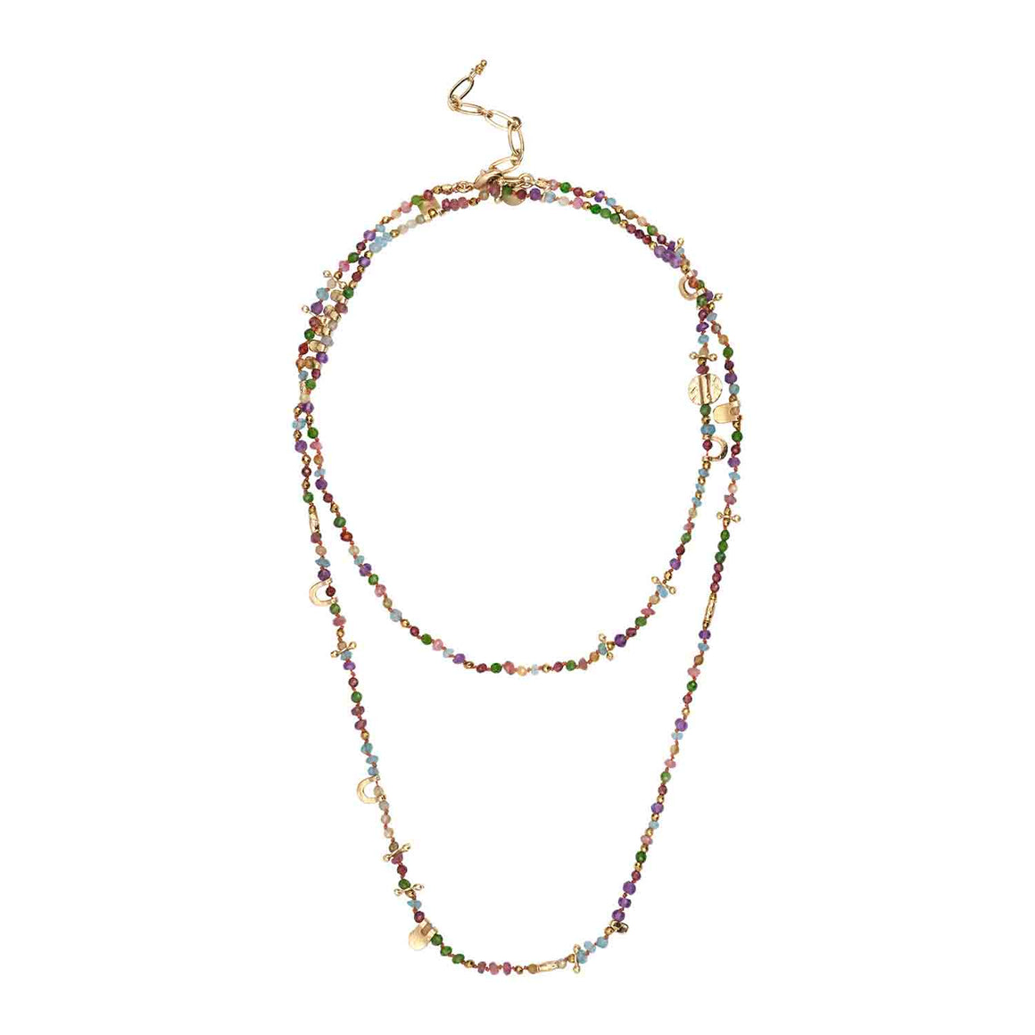 JINGLEE Bracelet Multitours Rainbow, doré 24 cts