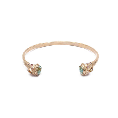 RAJAH Bracelet jonc Turquoise - plaqué or 24 cts