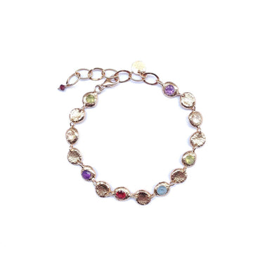ECUME Bracelet Pierres multicolores, Argent doré 24 cts