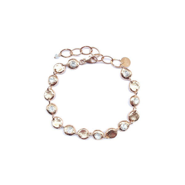 ECUME Bracelet Pierres Topaze, Argent doré 24 cts