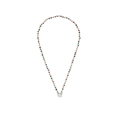 MAUPITI Chaîne perlée multi-pierres, Argent