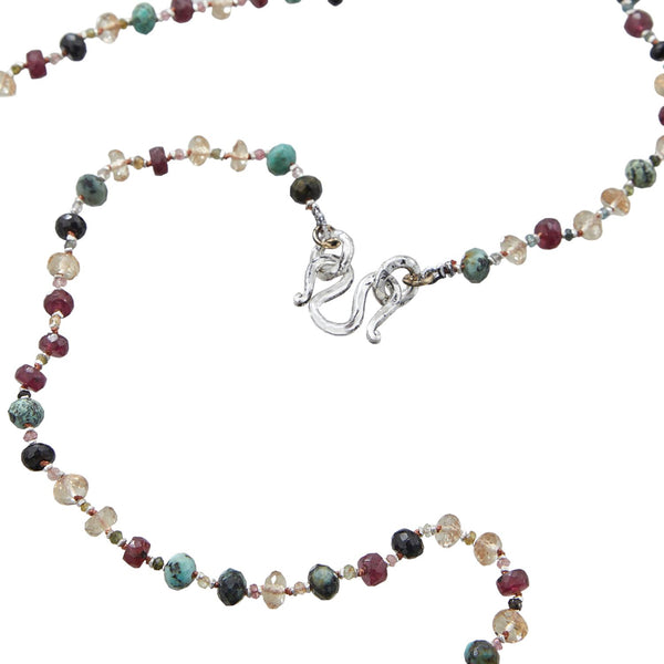 MAUPITI Chaîne perlée multi-pierres, Argent