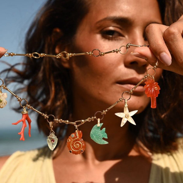 ARISTA Charm branche de Corail véritable, bélière ouvrable