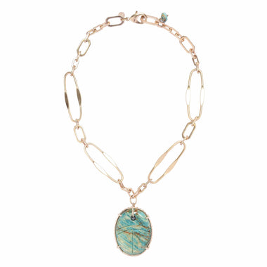 FELICIA Collier Scarabée Amazonite du Pérou