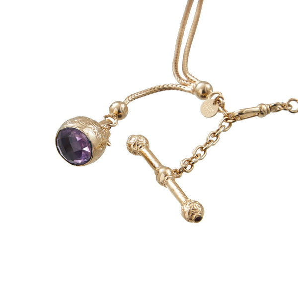 FOB Collier style vintage Améthyste - Doré 24 cts