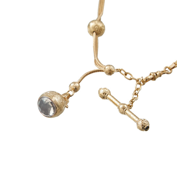 FOB Collier style vintage Cristal de roche - Doré 24 cts