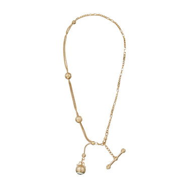 FOB Collier style vintage Cristal de roche - Doré 24 cts