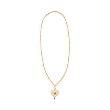 FREYA Sautoir Coeur Améthyste Doré 24 cts