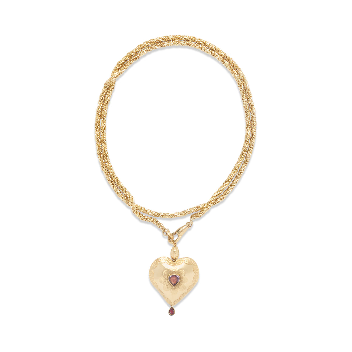 FREYA Sautoir Coeur Améthyste Doré 24 cts
