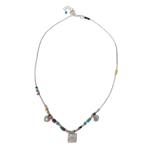 FRIDAY Collier multicolore, Argent 925