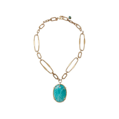 FELICIA Collier Amazonite doré 24 cts