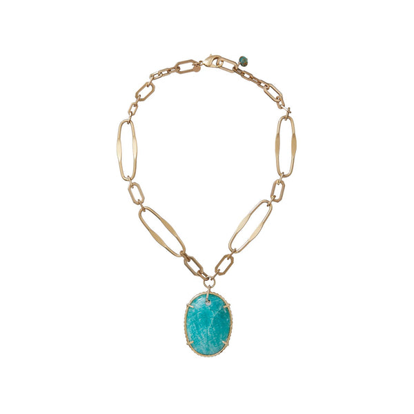 FELICIA Collier Amazonite doré 24 cts