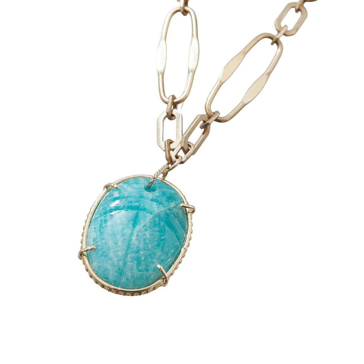 FELICIA Collier Amazonite doré 24 cts