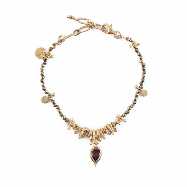 GAYA Bracelet Pyrite Grenat