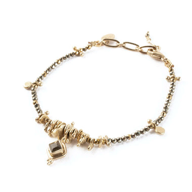 GAYA Bracelet Pyrite Quartz fumé