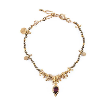 GAYA Bracelet Pyrite et Grenat