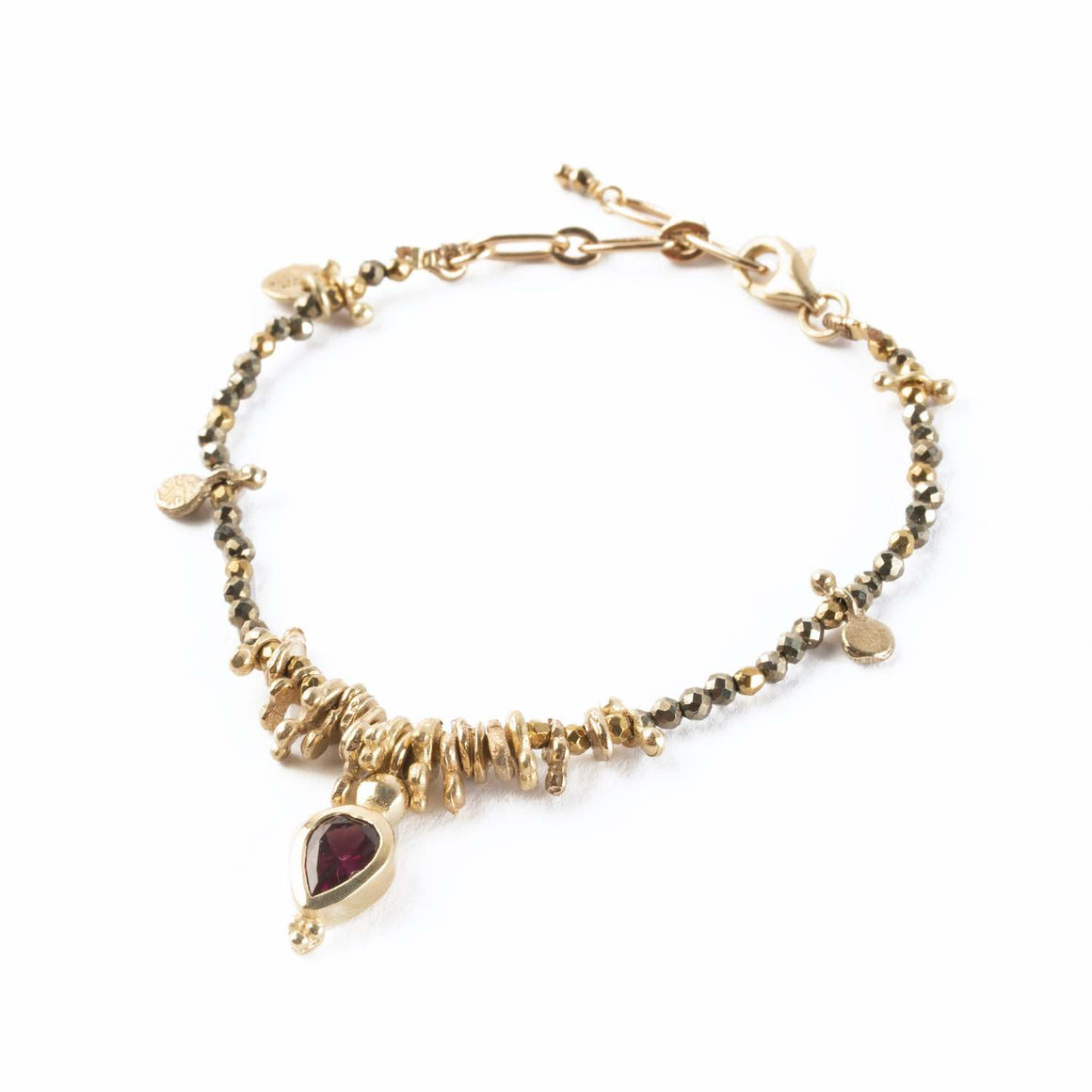 GAYA Bracelet Pyrite et Grenat