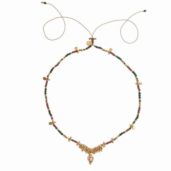 GAYA Collier Malachite - Grenat