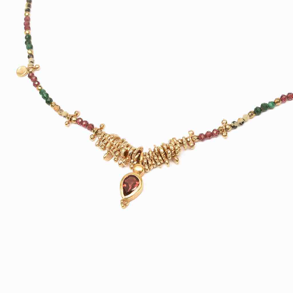GAYA Collier Malachite - Grenat