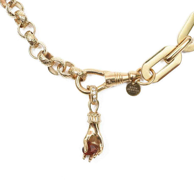 GEORGIA Charm main Georgienne Grenat argent plaqué or