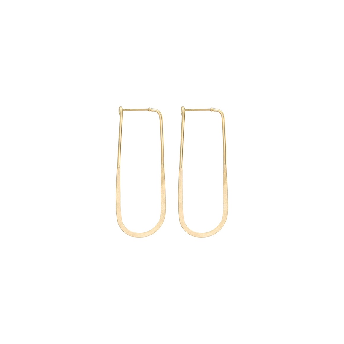 GHANA Long Hoop Earrings, 24k Gold-Plated