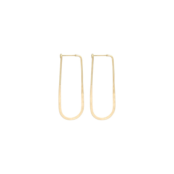GHANA Long Hoop Earrings, 24k Gold-Plated