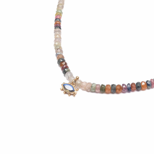 GLITTER Collier Saphirs multicolores