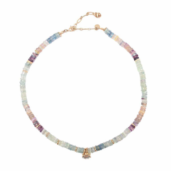 Glitter Collier Fluorite facettée