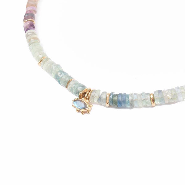 Glitter Collier Fluorite facettée