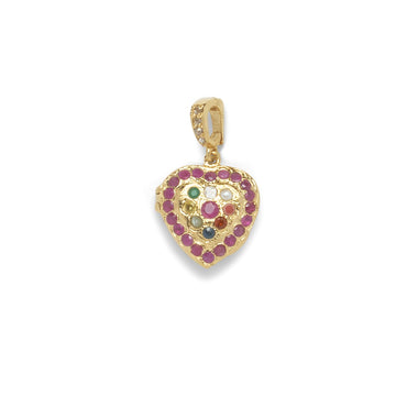 HEART LOCKET Charm Coeur Rubis, Diamant, Argent plaqué Or