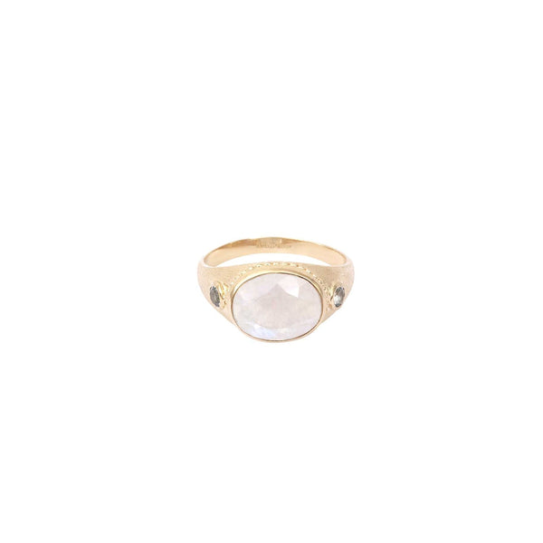 HESTIA Moonstone Ring, 24k Gold-Plated Sterling Silver