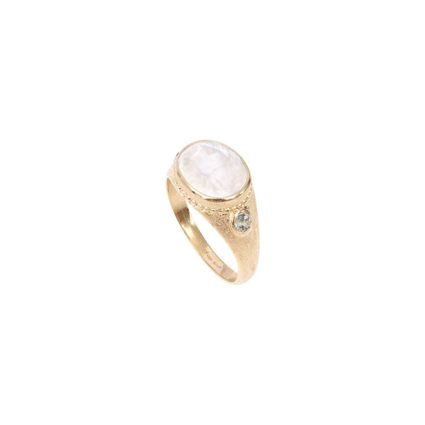 HESTIA Moonstone Ring, 24k Gold-Plated Sterling Silver