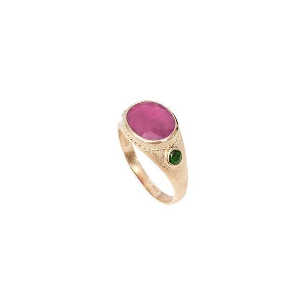 HESTIA Ruby Ring, 24k Gold-Plated Sterling Silver