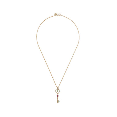 LOVE KEY Collier Tourmalines Argent plaqué Or 24 cts