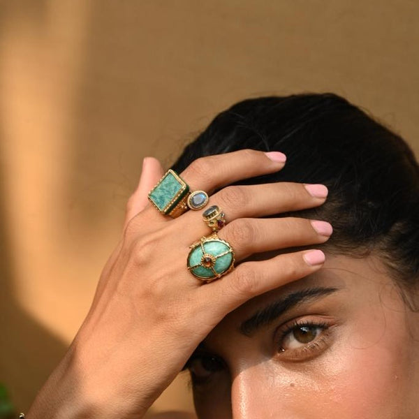 OCTAVE Bague Chevalière Amazonite