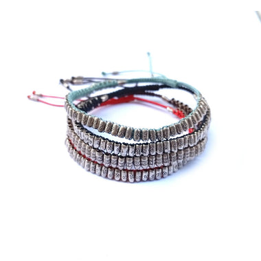 INCA Bracelet unisexe Perles tubes Argent