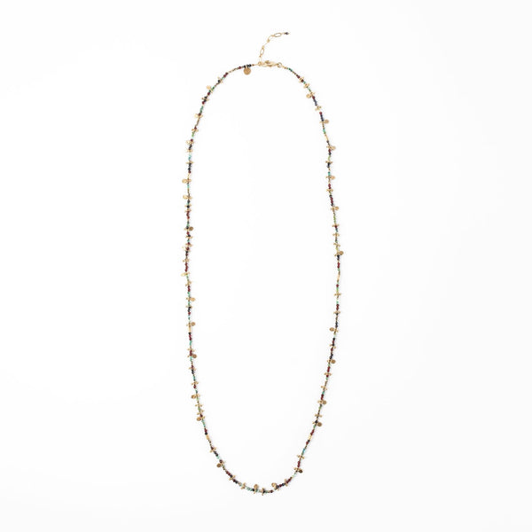 INDIRA Bracelet multi-tours Turquoise, Grenat, Sunstone