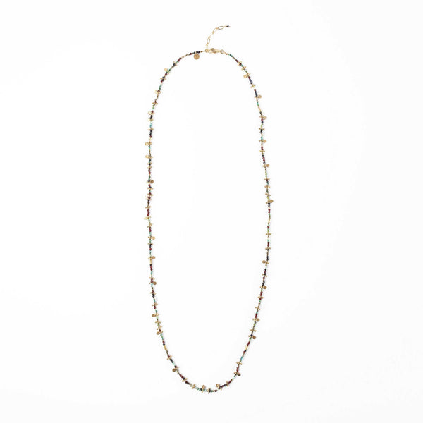 INDIRA Collier Turquoise, Grenat, Sunstone