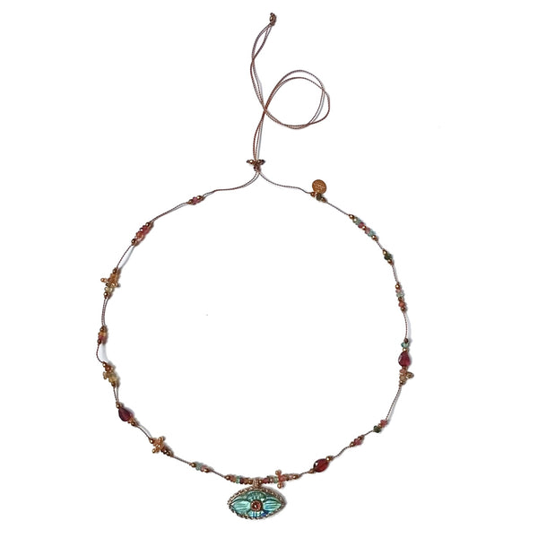 IRIS PRECIOUS Collier Labradorite et Tourmalines