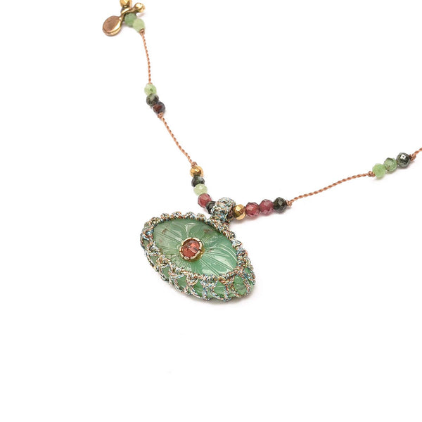 IRIS PRECIOUS Collier Chrysoprase et Rubis zoisite